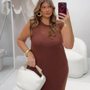 Saída Longa Marrom com Forro