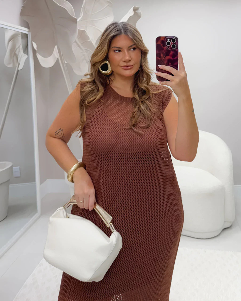 Saída Longa Marrom com Forro